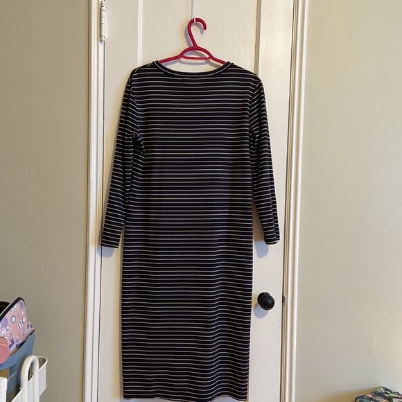 Sonnet James "Reese" Dress | Navy with Camel Stripes | L/12 - Picture 8 of 9